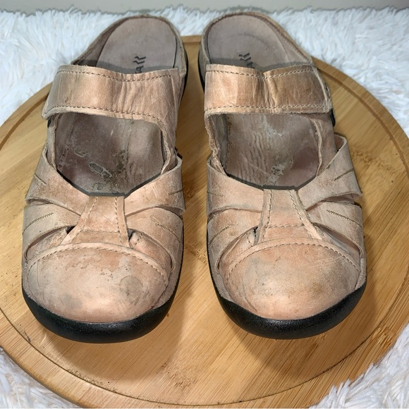 Romika Sandals Slides Women’s Size 10 Sz 41 Beige Hook & Loop Strap Leather - Picture 4 of 8